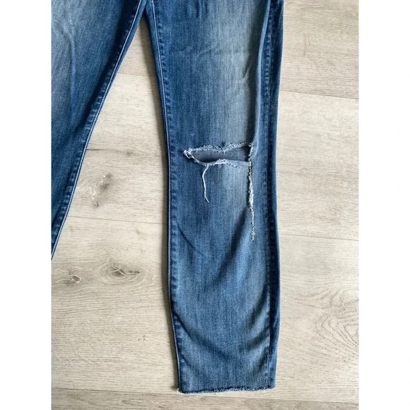 Mother High Waisted Looker High Five Distressed Skinny Jeans Blue Size 30 - Picture 3 of 12